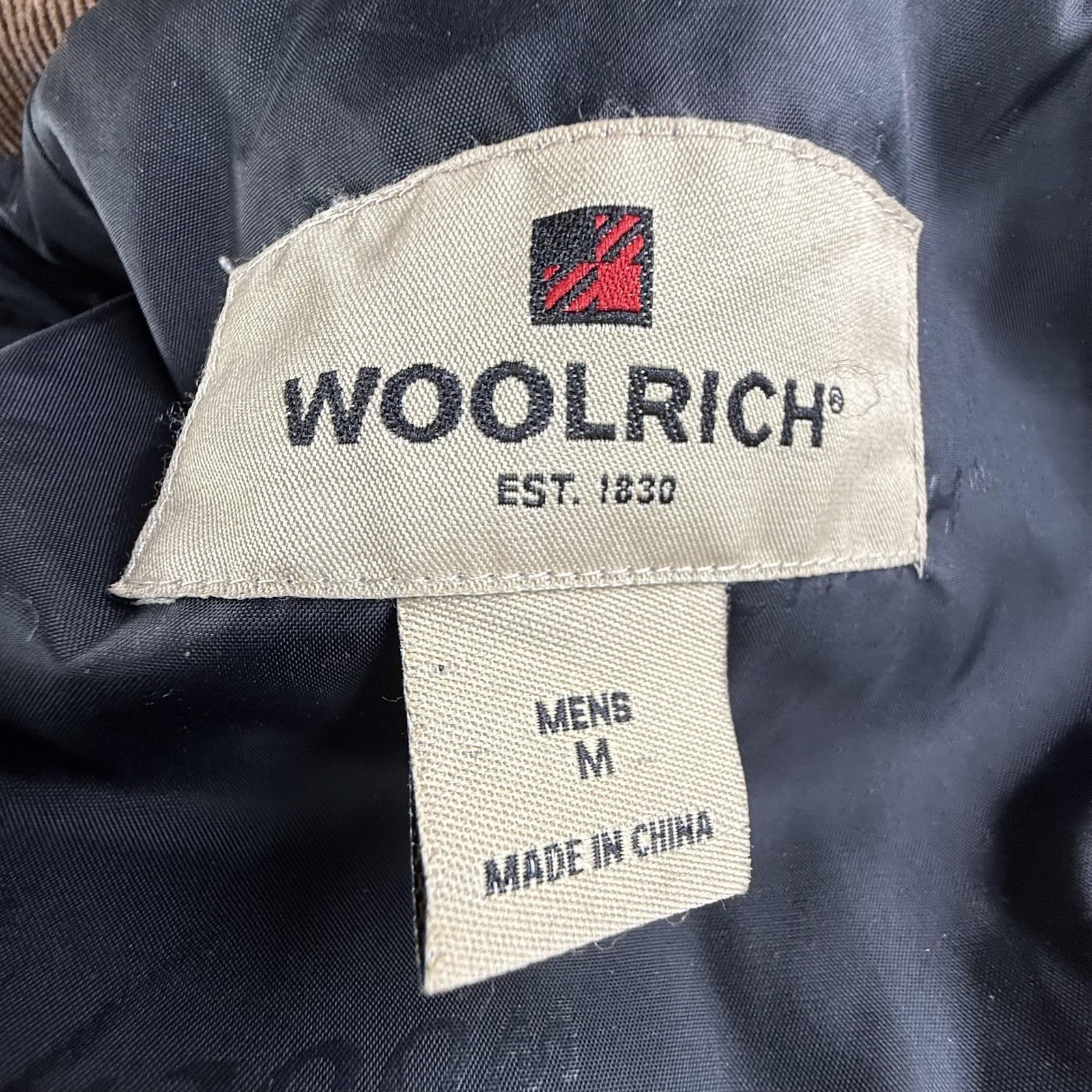 Woolrich Coat Mens Medium Brown Wool Overcoat Full Zip 22704 Nutmeg Lined Winter