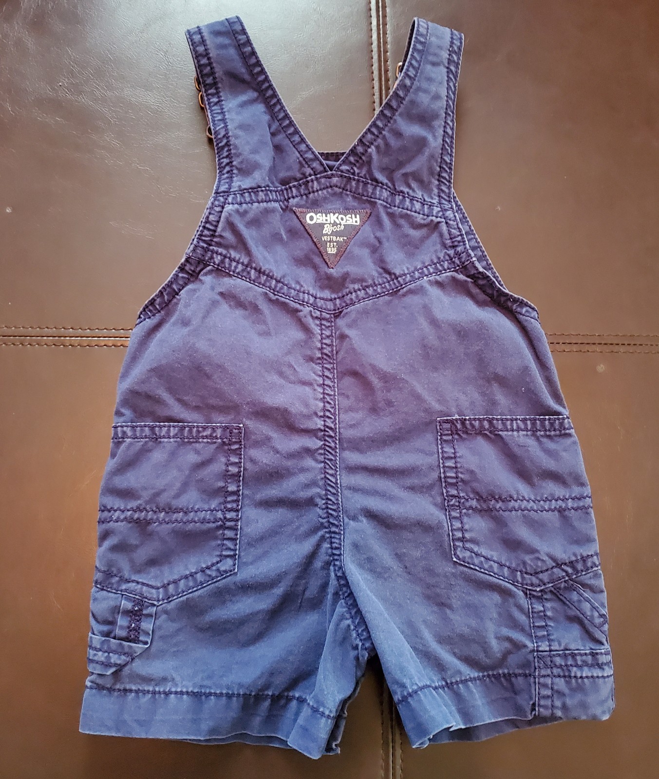 Oshkosh B’gosh Baby Overalls Shortalls 6-9M Blue US American Flag 6-9 Months