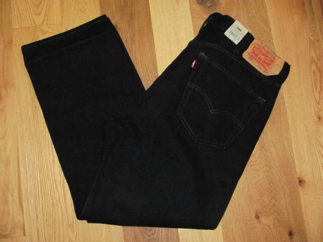 Levis NEW 501 Original Black Denim Straight Leg Jeans Men’s 38 x 29 (TD2-DR)