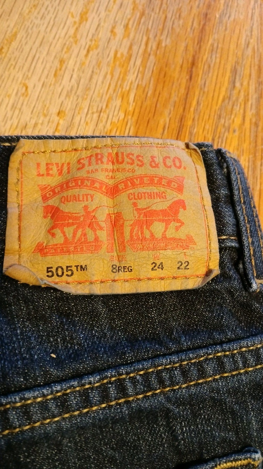 Levis 505 Regular Jeans Youth Size 8 Reg W24 L22 Blue Denim Kids