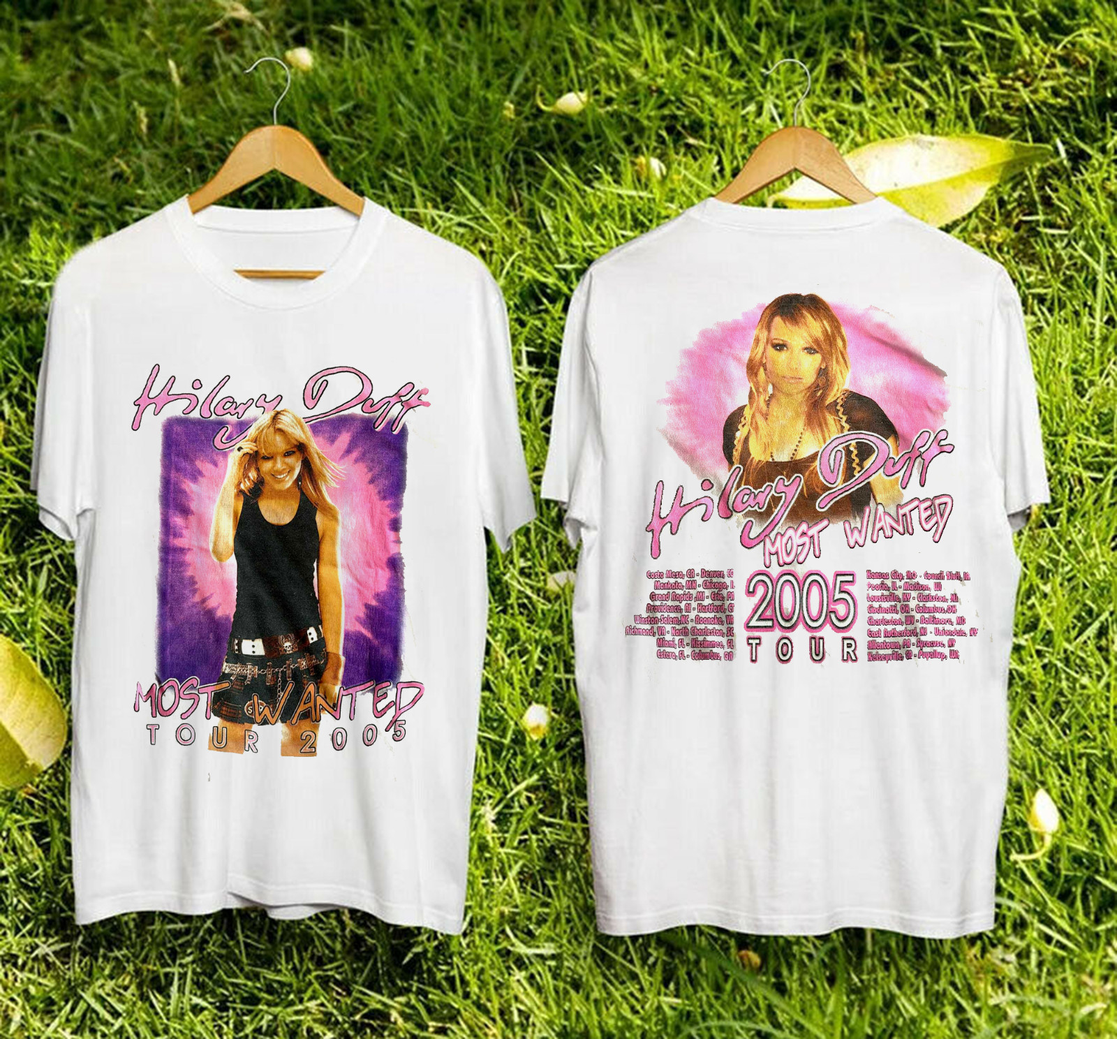 Hilary Duff – 2005 Tour Concert 2 Sided White All Size Shirt