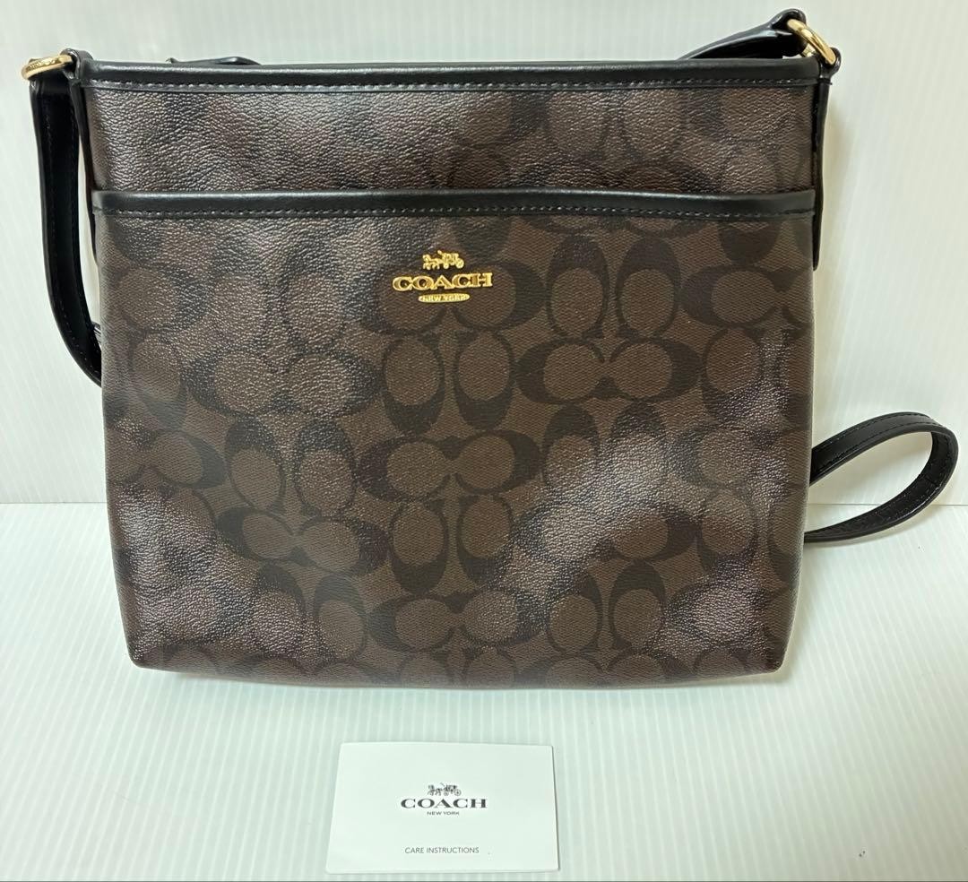 COACH Signature Shoulder Bag PVC Brown F29210 31a