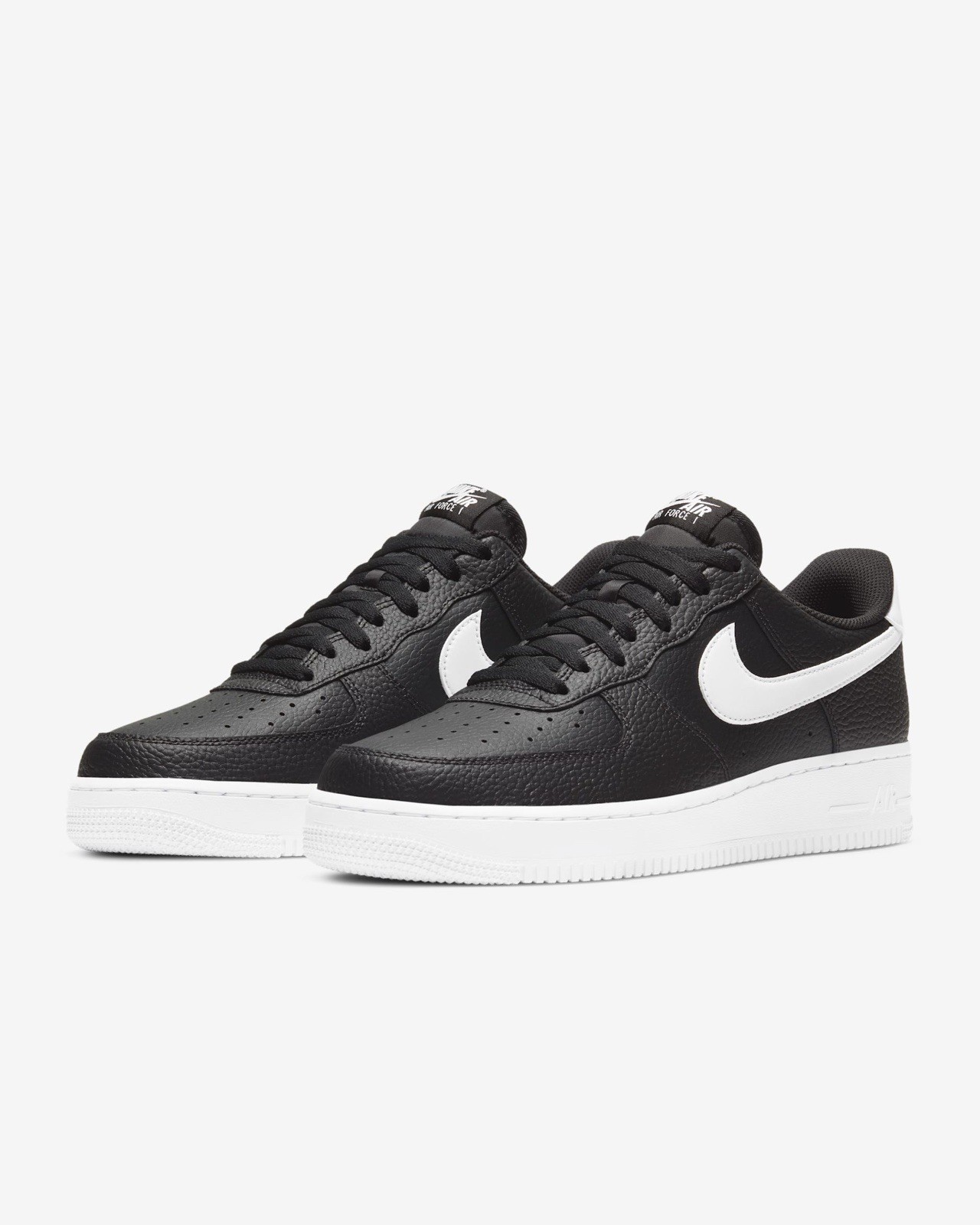 Men’s Size 9.5 Nike Air Force 1 ‘07 Black White CT2302-002 ((No Lid))