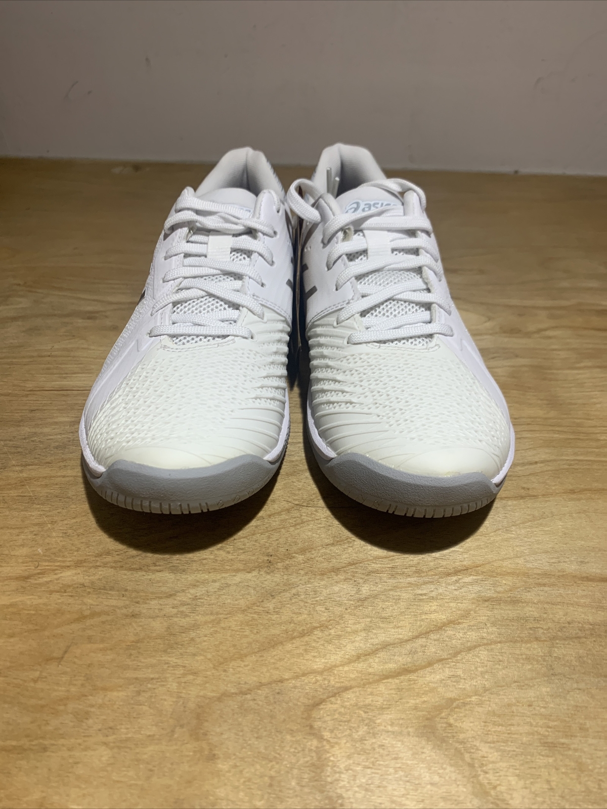 Size 8.5 B- Asics Solution Swift FF Tennis Shoes Womens White/Pure Silver