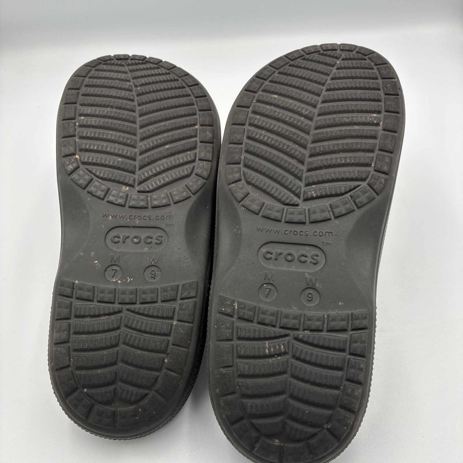 Crocs Baya Slide Sandals Unisex M7 W9 Black Comfort Double Strap Slip On EUC