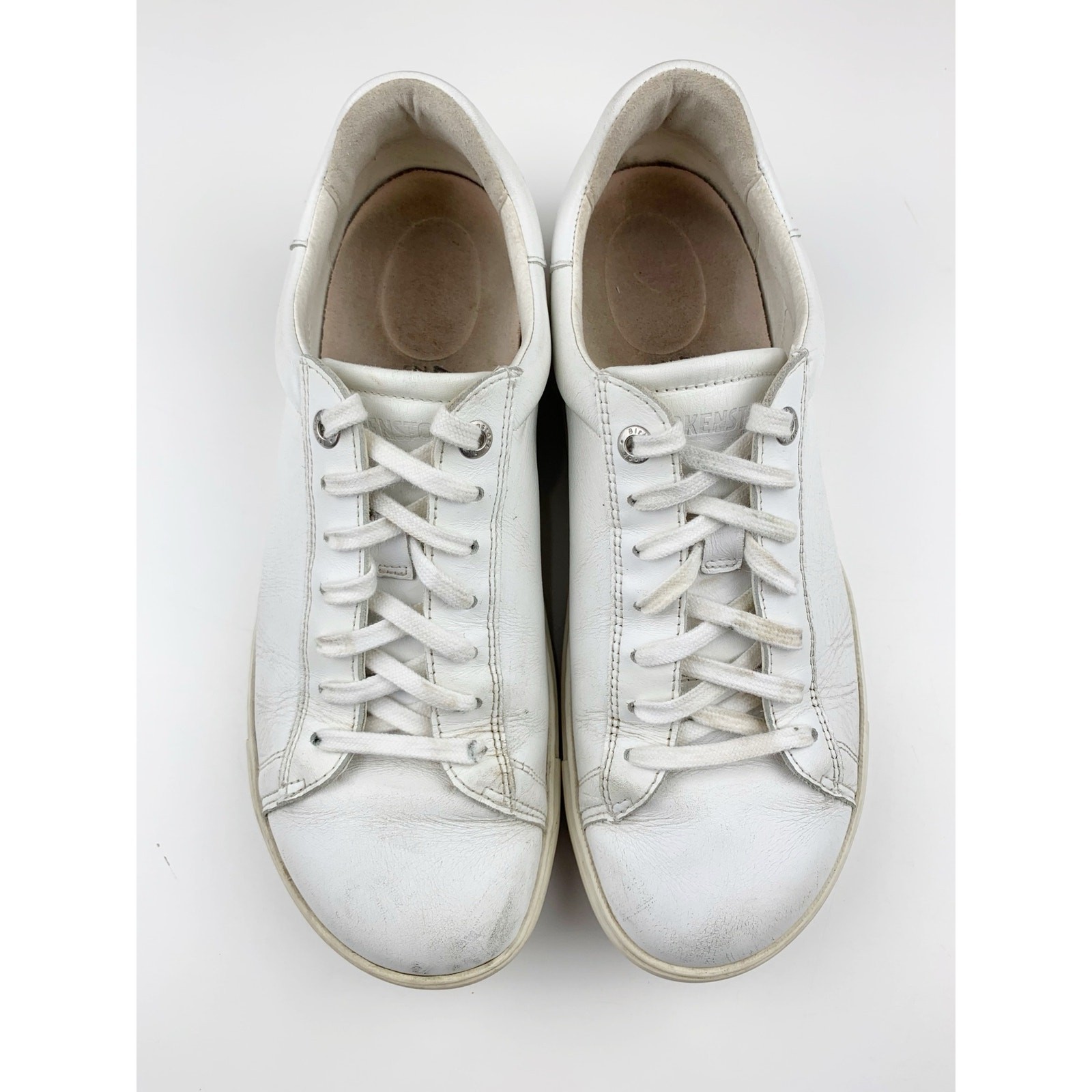 Birkenstock Bend Low White Leather Sneakers Lace Up Comfort Shoes 40 W 9 M 7