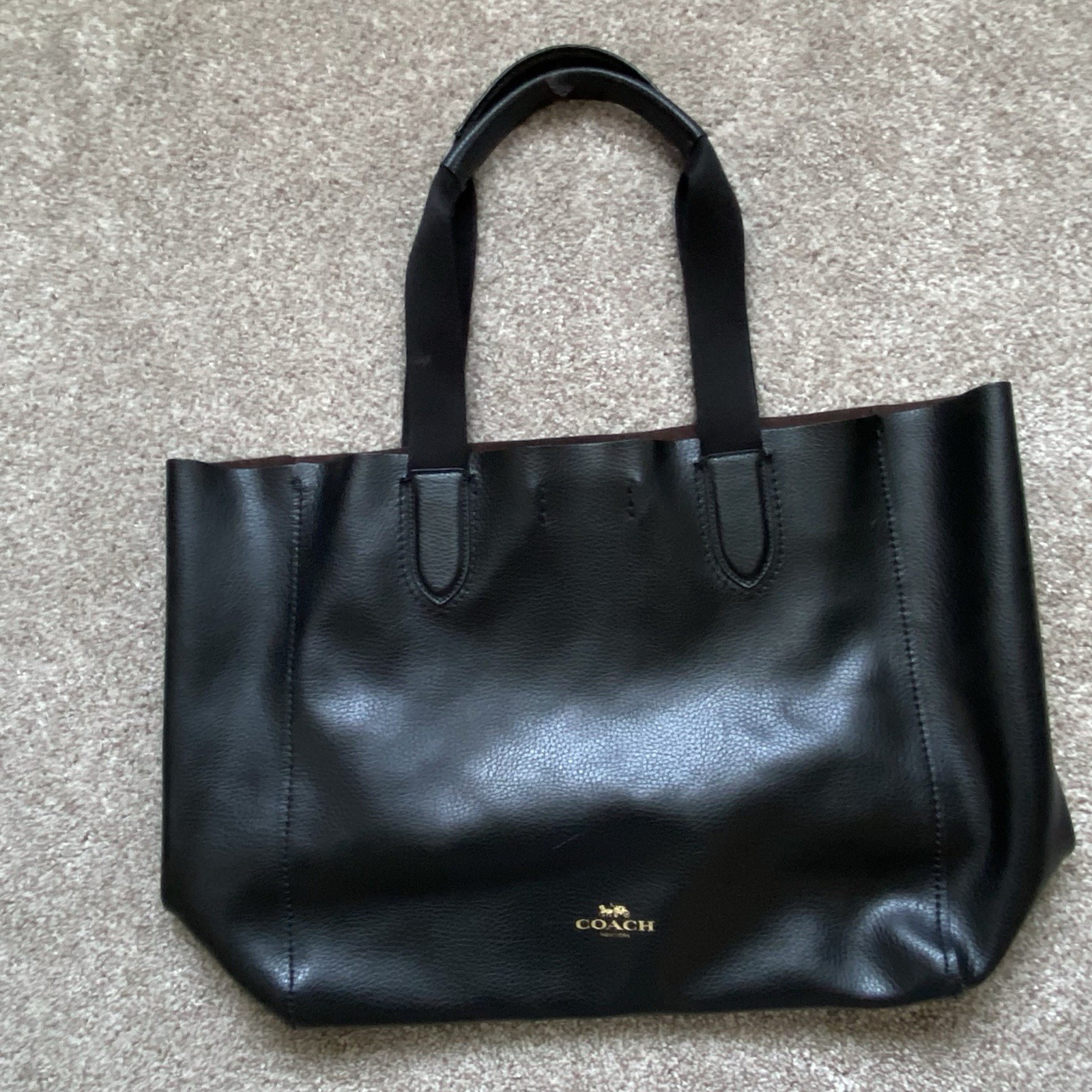 COACH LARGE DERBY TOTE IN PEBBLE LEATHER 59818 SHOULDER BAG HANDBAG PURSE SADDLE