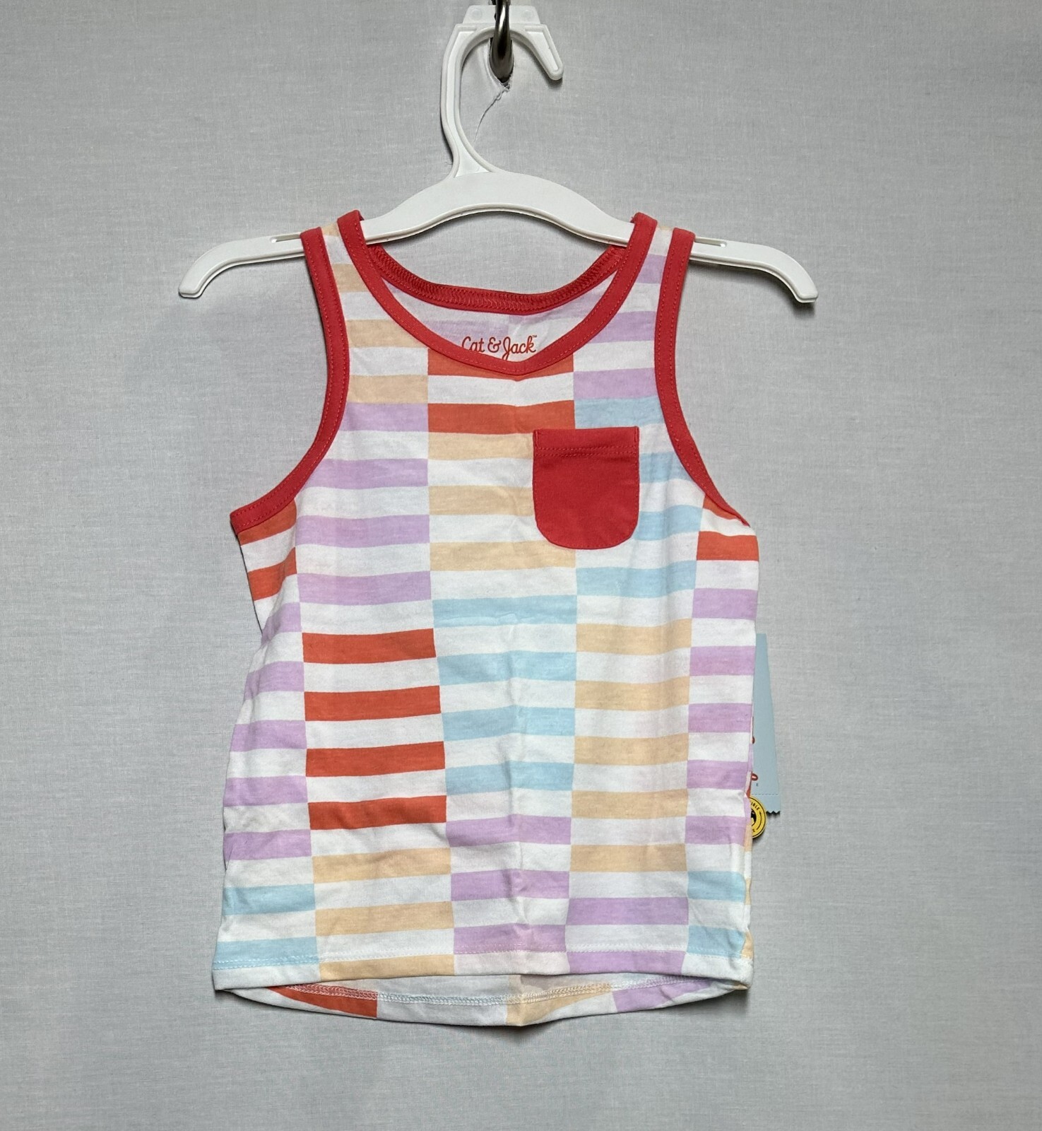 Toddler Girls Multi Stripe Front Pocket Tank Top by Cat & Jack – Multicolor – 4T