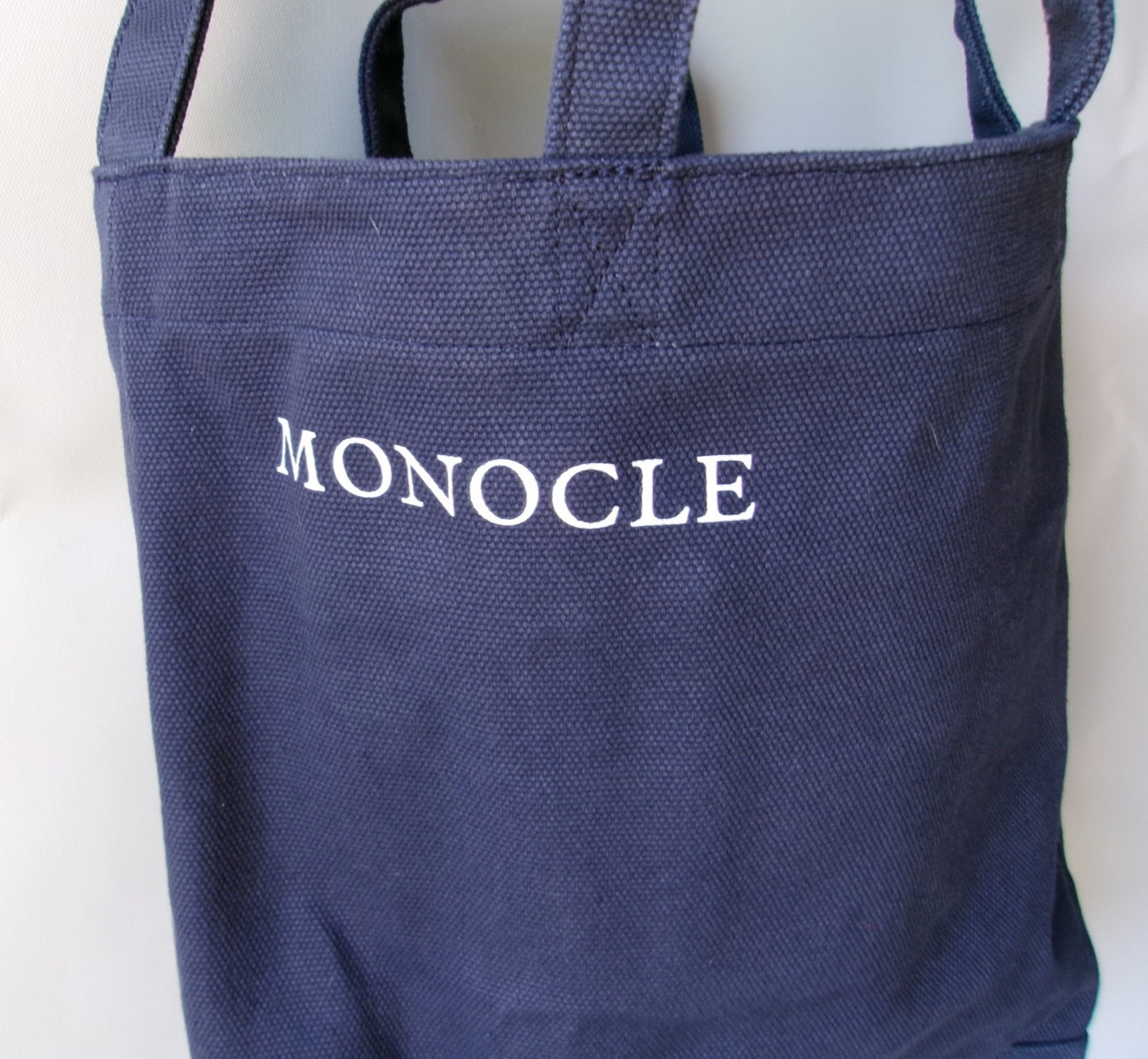Monocle Blue Canvas Tote Bag w/ Shoulder Strap 15×13 – Used – Normal Wear