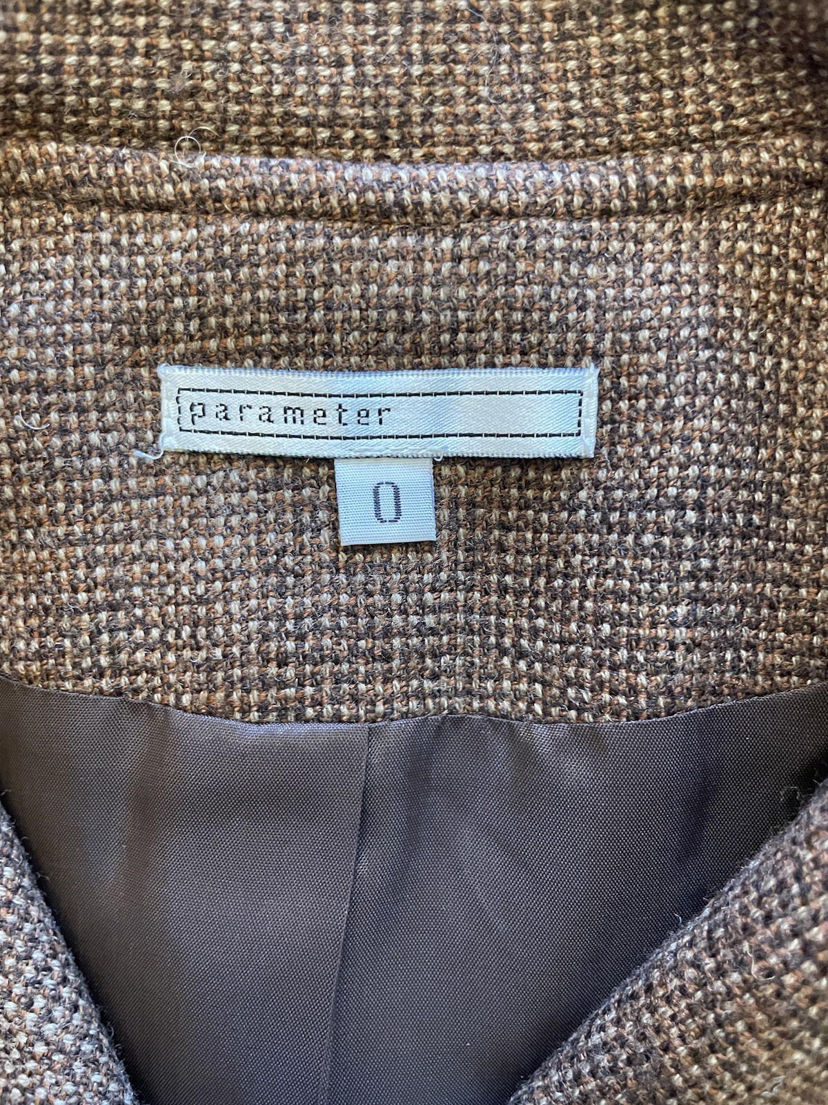 VTG Parameter 100% Virgin Wool Brown Pea Coat With Wooden Buttons. 0. USA Made.