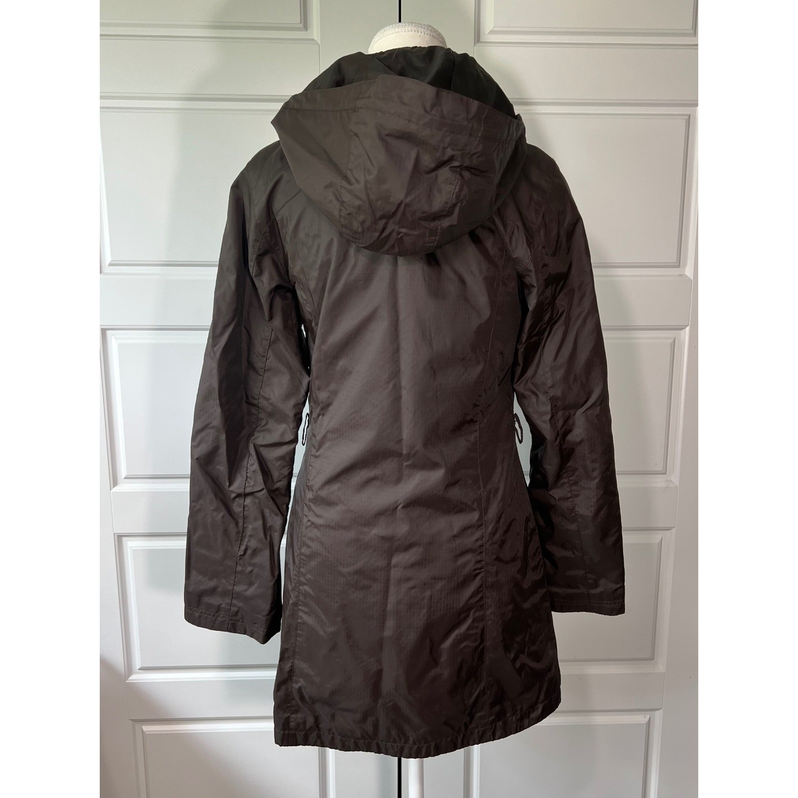 North End Ladies All Climate Wear Brown Hooded Rain Coat Jacket XS
