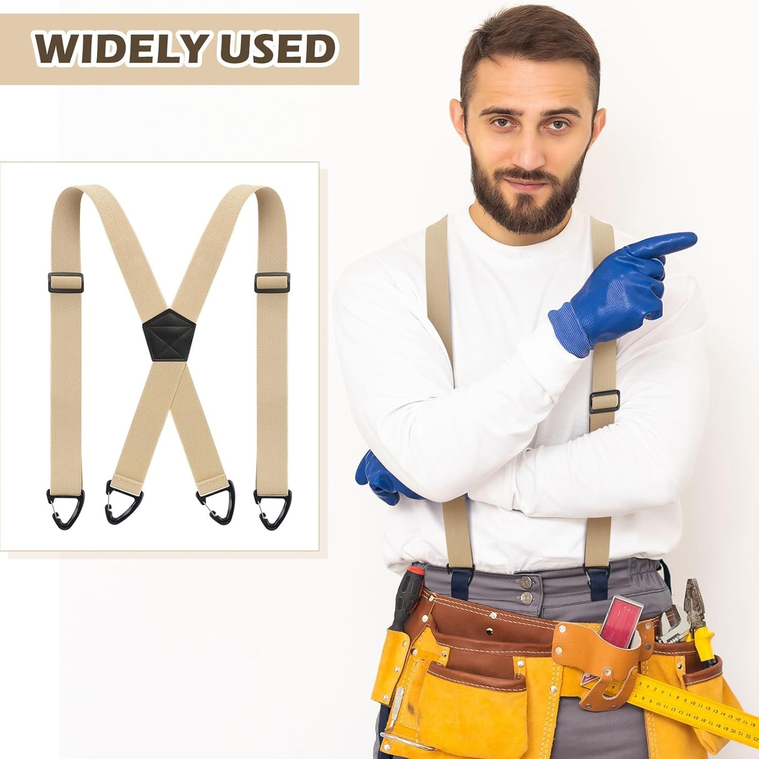 X Back Hidden Suspender 1.5 Inches Under Clothing Heavy Duty Work Suspenders …