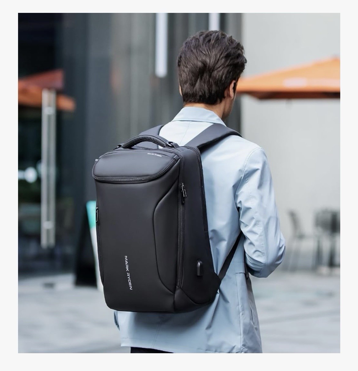 MARK RYDEN Business Backpack for Men, Waterproof, USB Port, Fits 17.3” Notebook