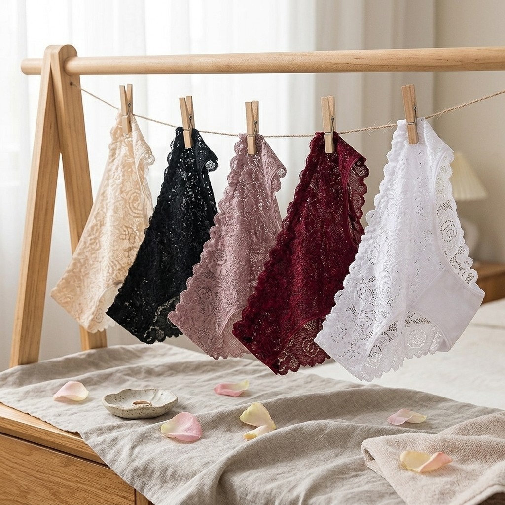 5 Pack Women’s Cotton Lace Briefs Soft Stretch Breathable Panties S-XXL