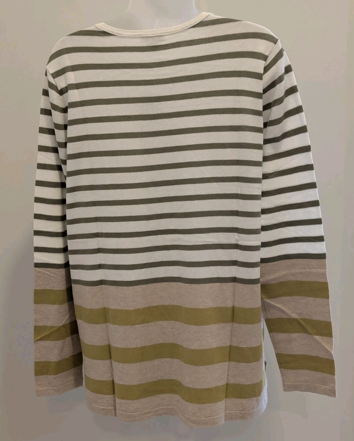 J. JILL Women Stripe Pullover Soft Gorgeous Top Long sleeve Sz M Arugula