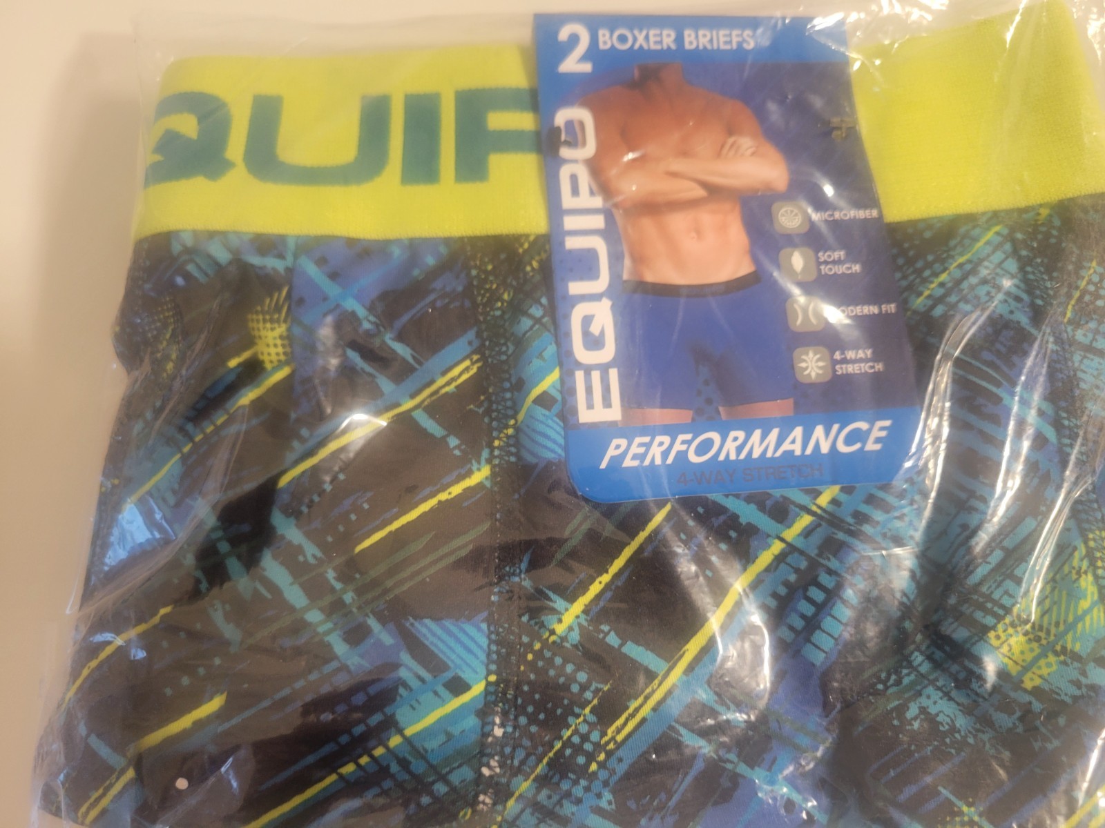 Men’s Equipo 2-pk. Boxer Briefs Size Small Blue & Black NWT