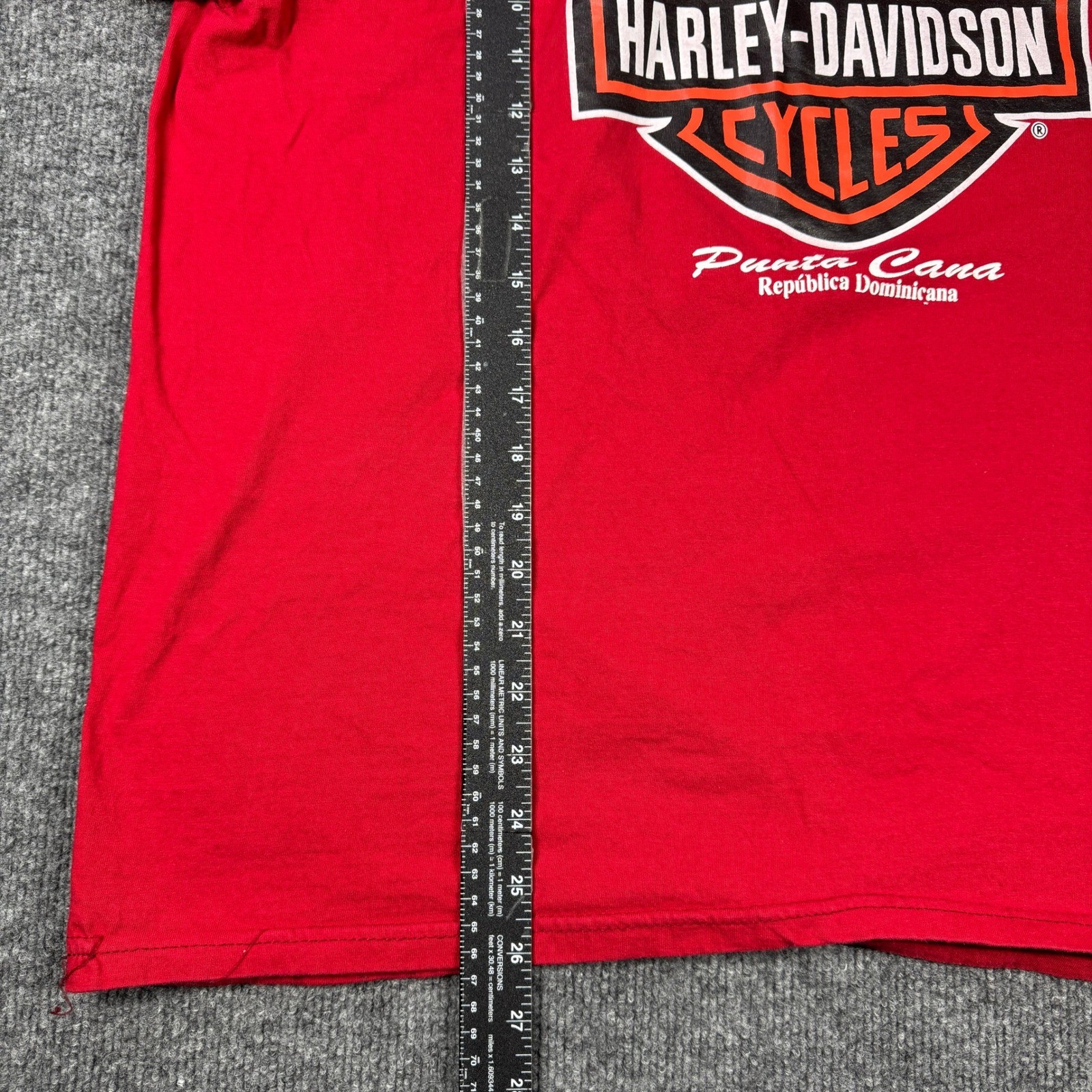 Harley Davidson Shirt Men XL Red Graphic Cycles Punta Cana Dominican Republic