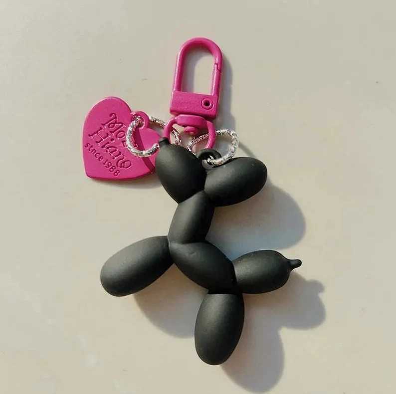 1pc Cute Jelly Balloon Dog Keychain Cartoon Pendant Unisex Key Accessory