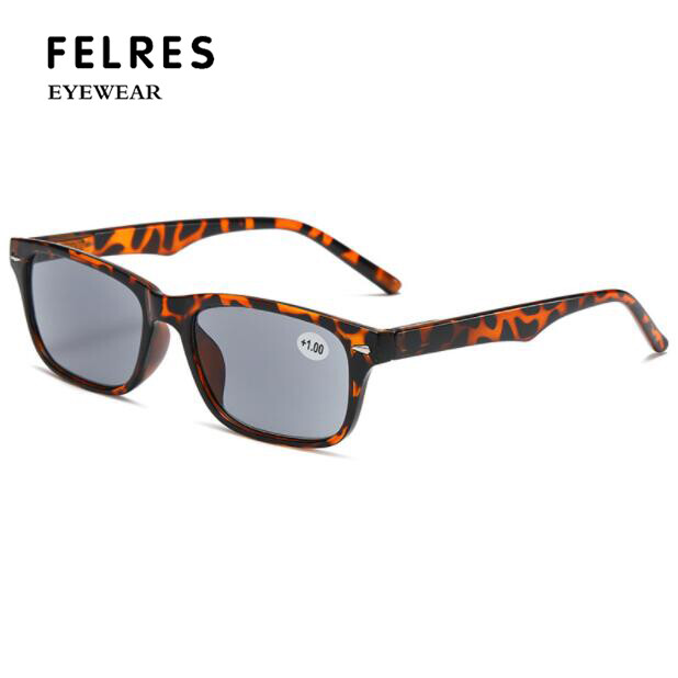 Men Women Tinted Reading Glasses Classic Outdoor Square Grey lenses Sunglasses