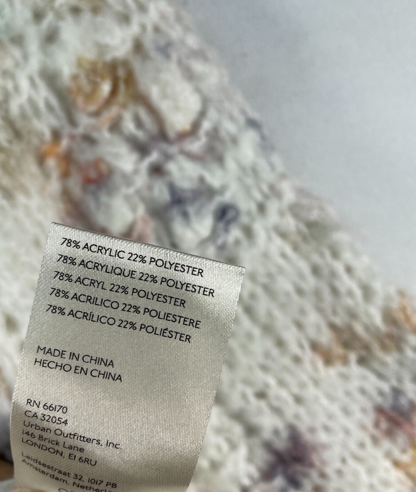 Free People Sweater Womens size Medium Ivory Multicolor Knit Sunset Cloud New