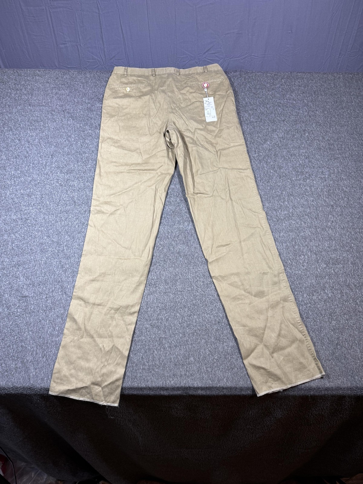 Hiltl Pants Mens 36 Khaki Doyle-So Sartorial Streets Linen Blend Contemporary