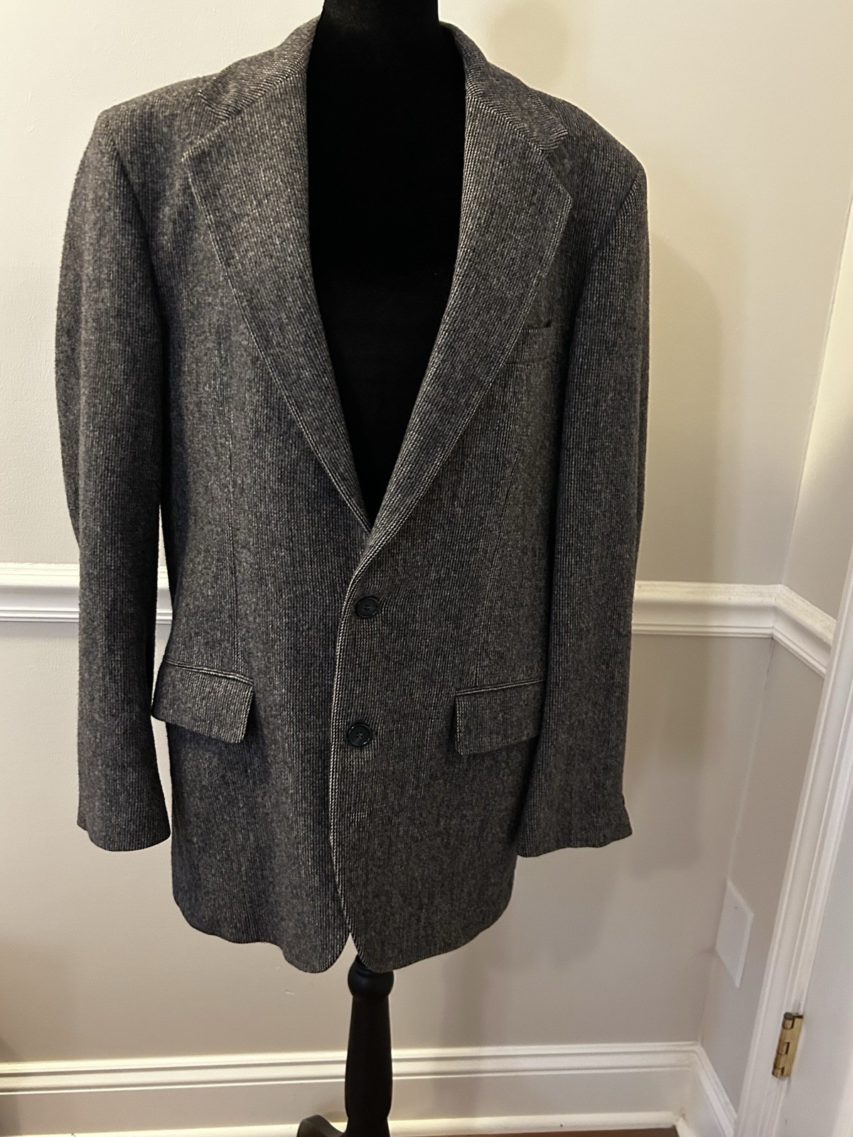 Regent House Collection 100 % Wool Tweed Herringbone Sport Coat Gray Men’s L