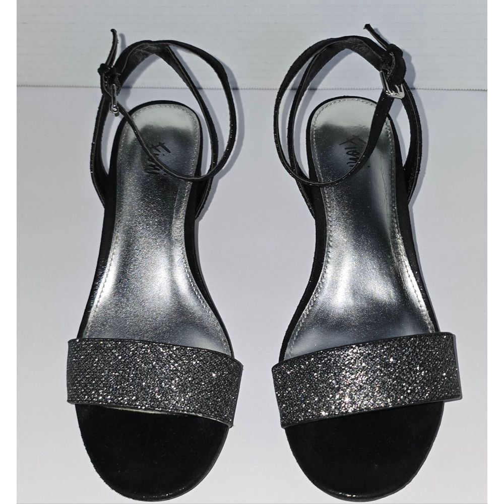 FIONI Silver and Black Heels for Stylish Occasions