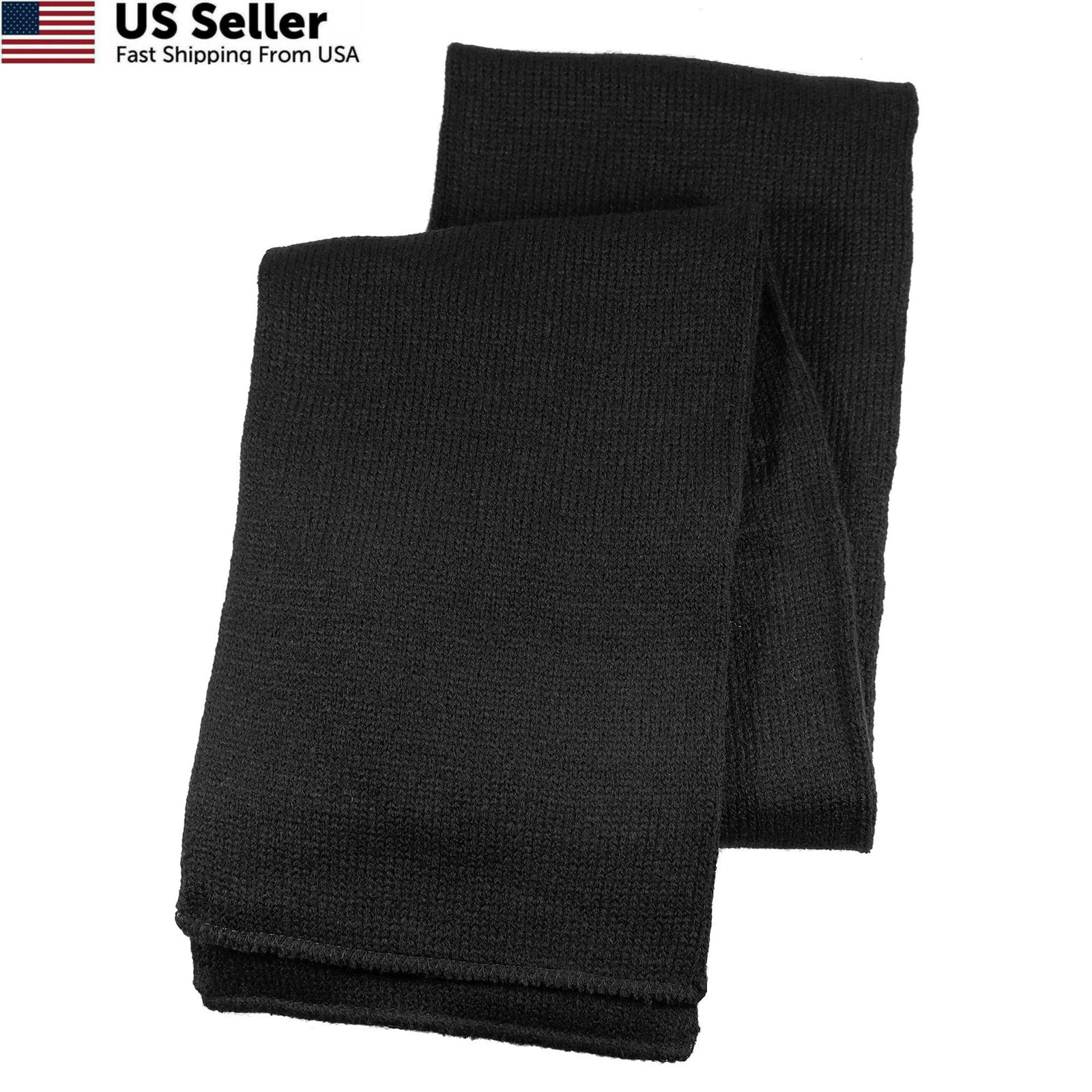 Gelante Men Classic Knit Winter Scarf Warm Double One Size, Black