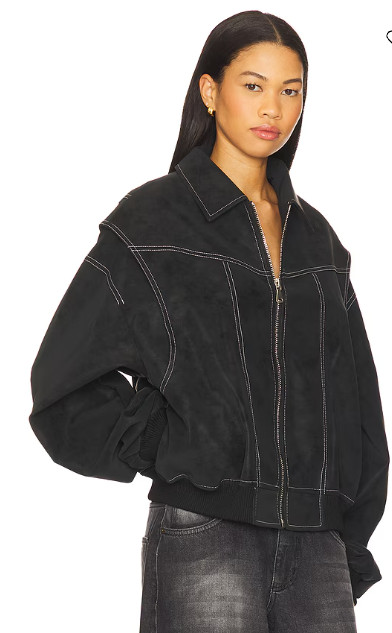 Lioness Womens Vista Bomber Jacket black Onyx size M NWT $145 msrp