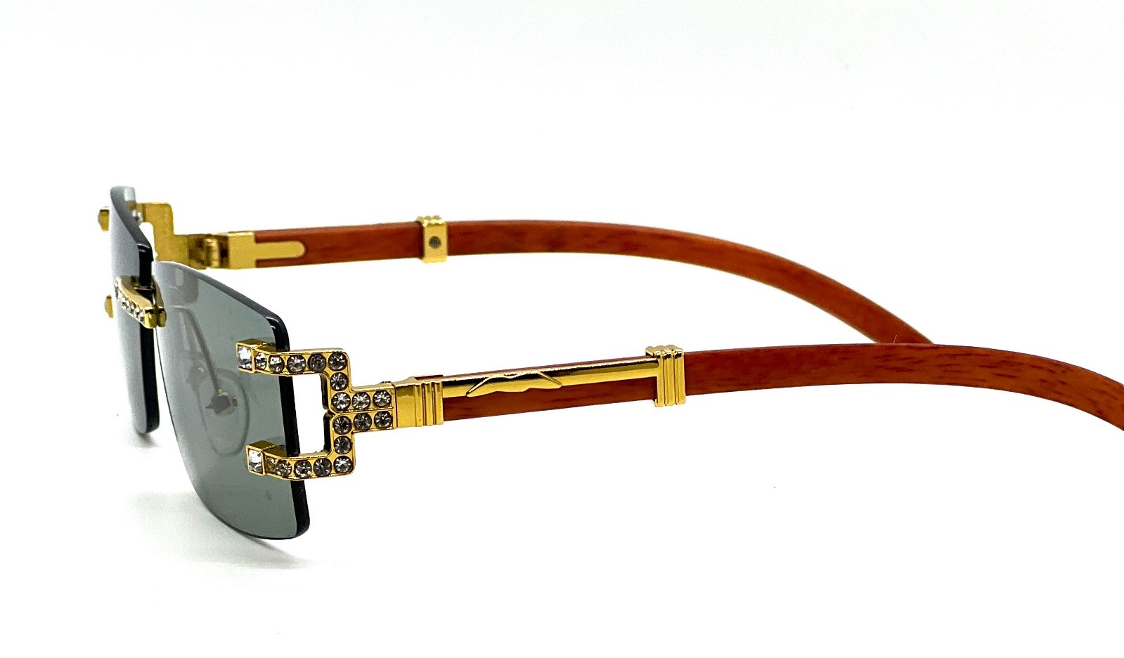 Hip Hop Sunglasses Men Designer Rimless Bling Diamond Shades Classic Rapper New