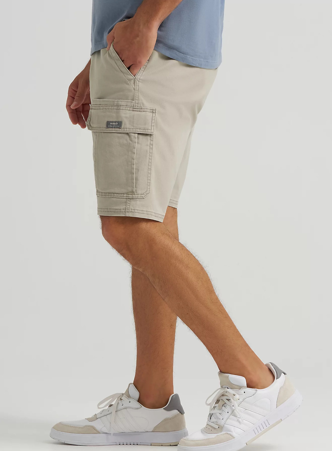 Mens Wrangler Cargo Shorts w Stretch Above Knee Relaxed Fit Blue Green Khaki Tan