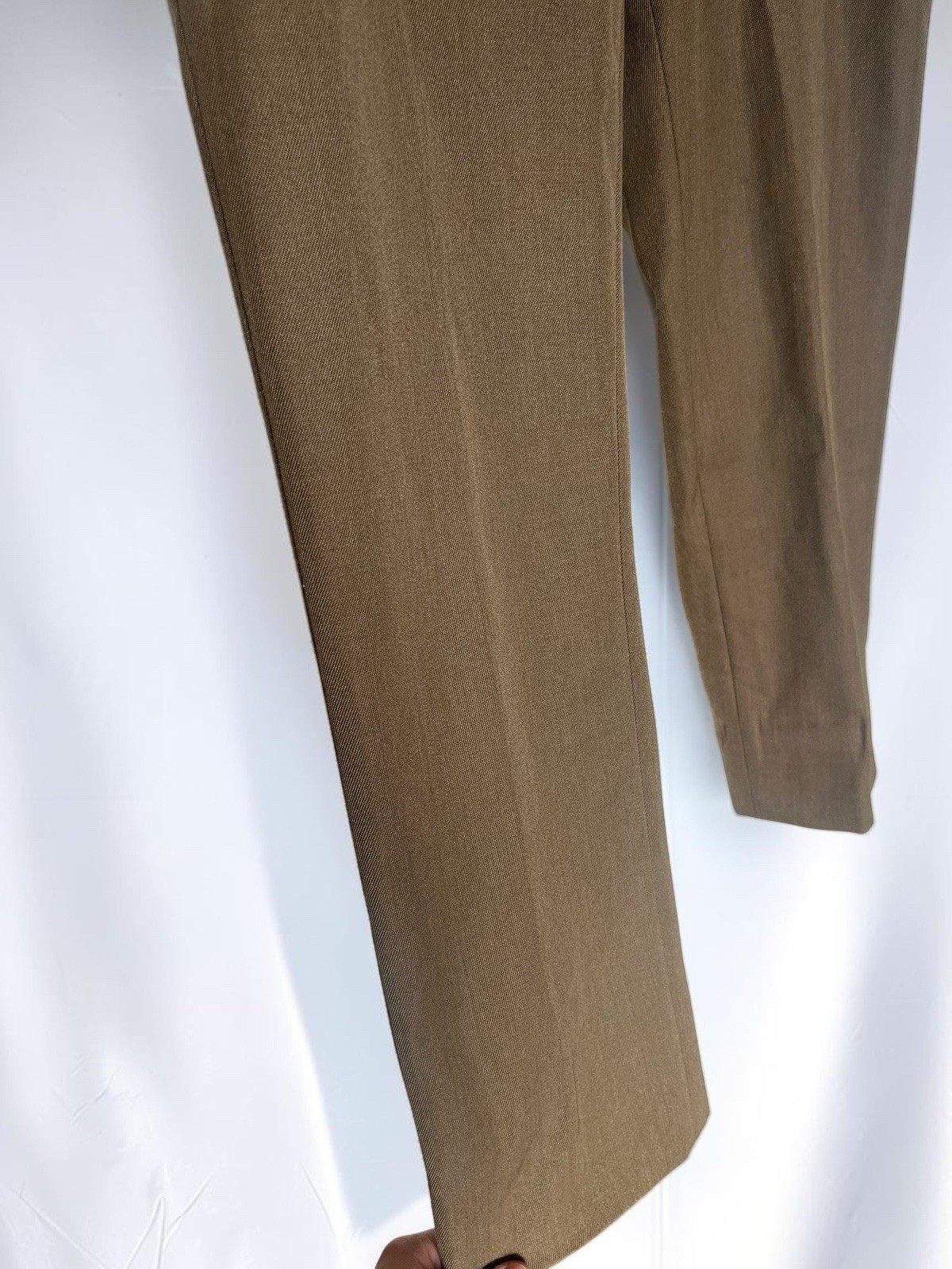 MM6 Maison Margiela Wool Blend Cropped Olive Trousers Sz IT 38 US 2 Tie Details