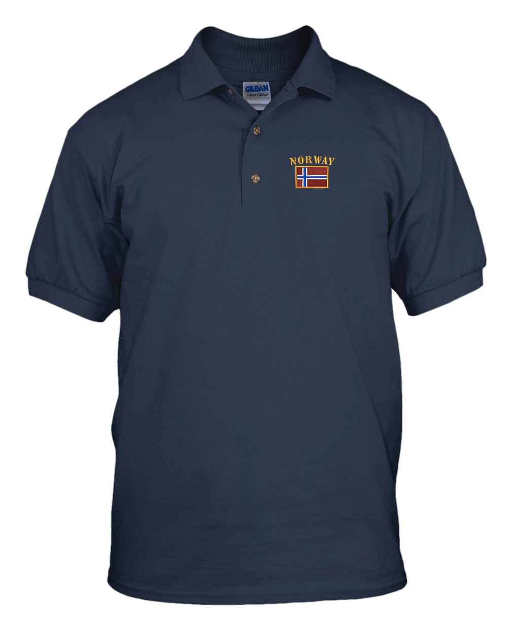 NORWAY FLAG Embroidery Embroidered Golf Polo Shirt
