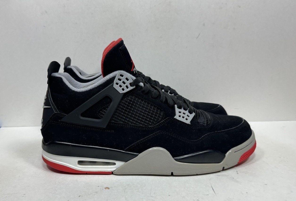 Air Jordan 4 Retro OG Bred 2019 Men’s Size 15 Black Red Gray White 308497-060