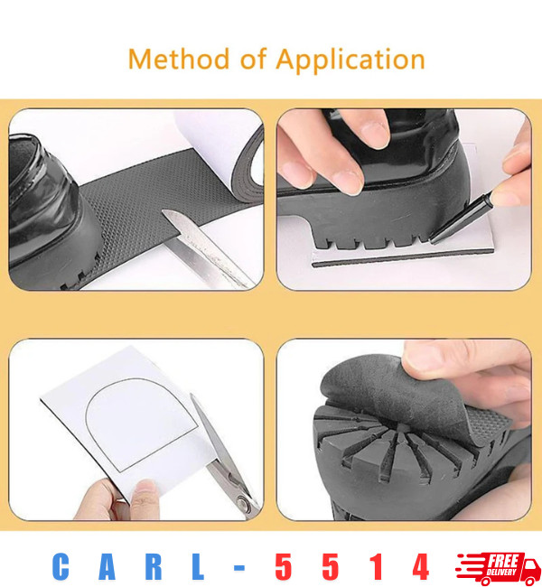 Self Adhesive EVA Shoe Sole Repair Patch Black Rubber Anti Slip Protector Pads