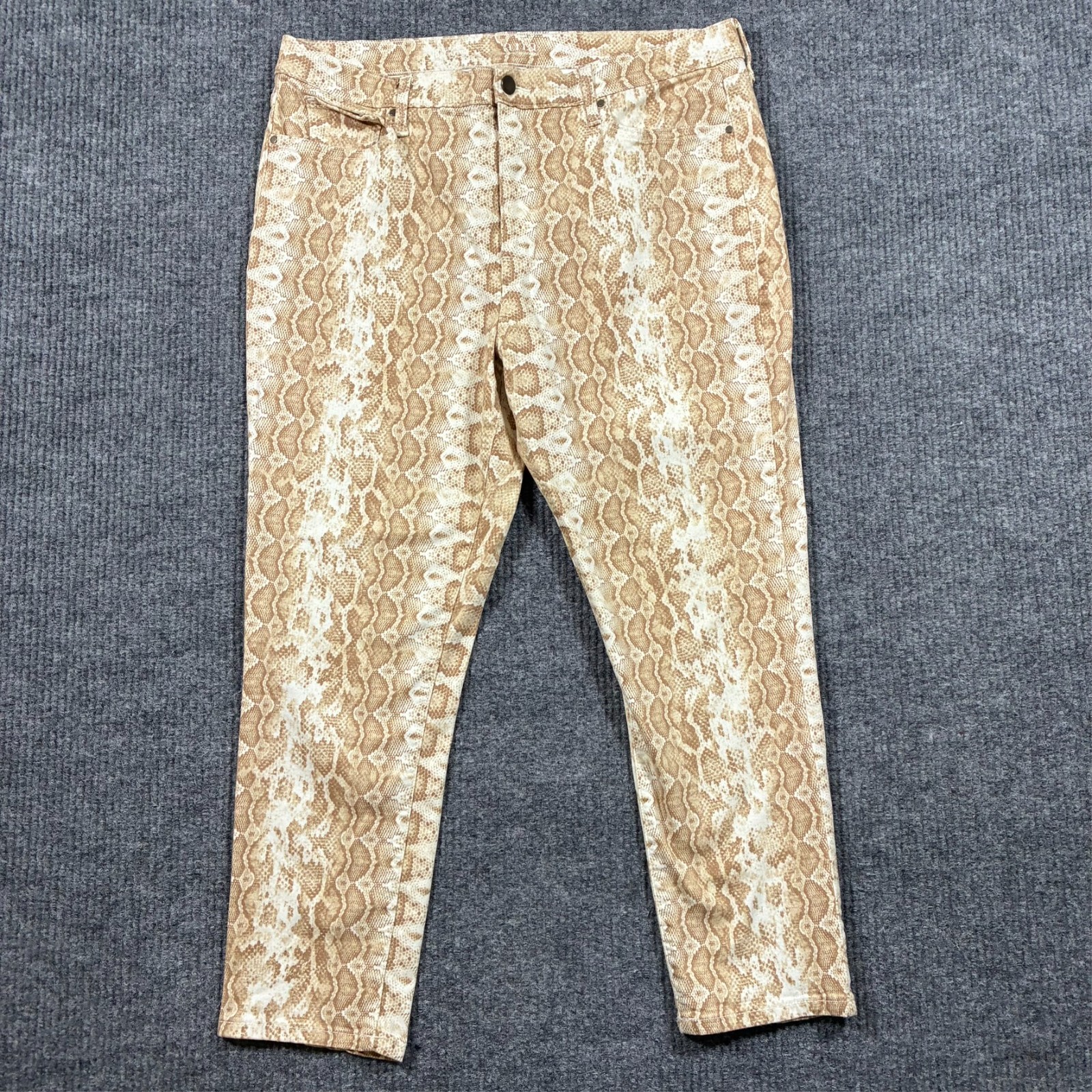 A.N.A Womens High Rise Skinny Ankle Jeans Size 18 Snakeskin Print Stretch