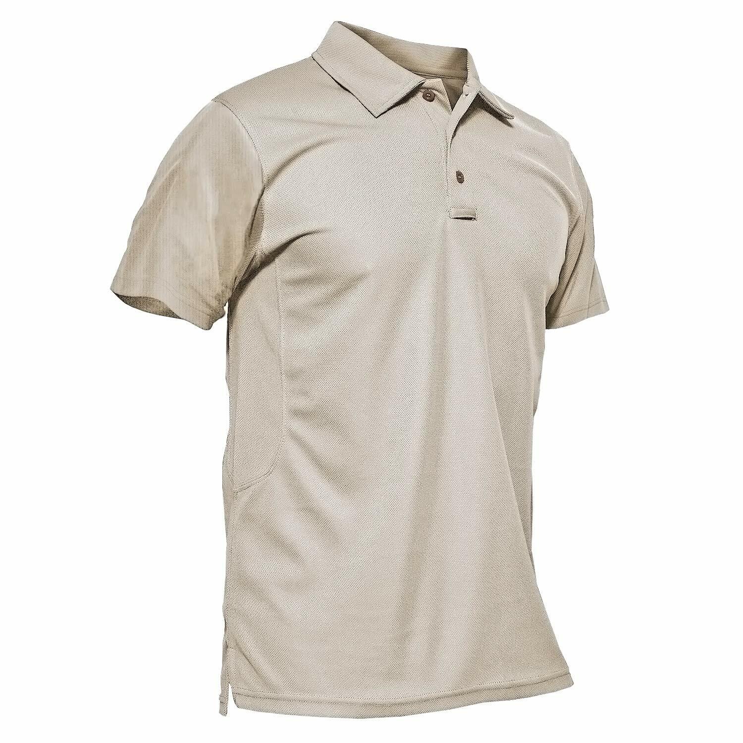 Men’s Short Sleeve Tactical Polo Shirts Quick Dry Team Combat Work Casual Golf T