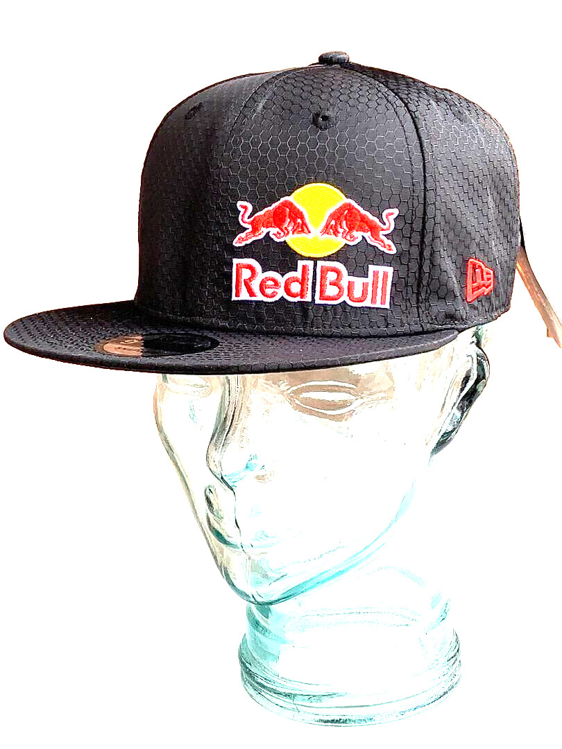 2025 New Black Flat Brim Cap w/Offset Logo. Hexagon Design. MotoGP. Motocross.