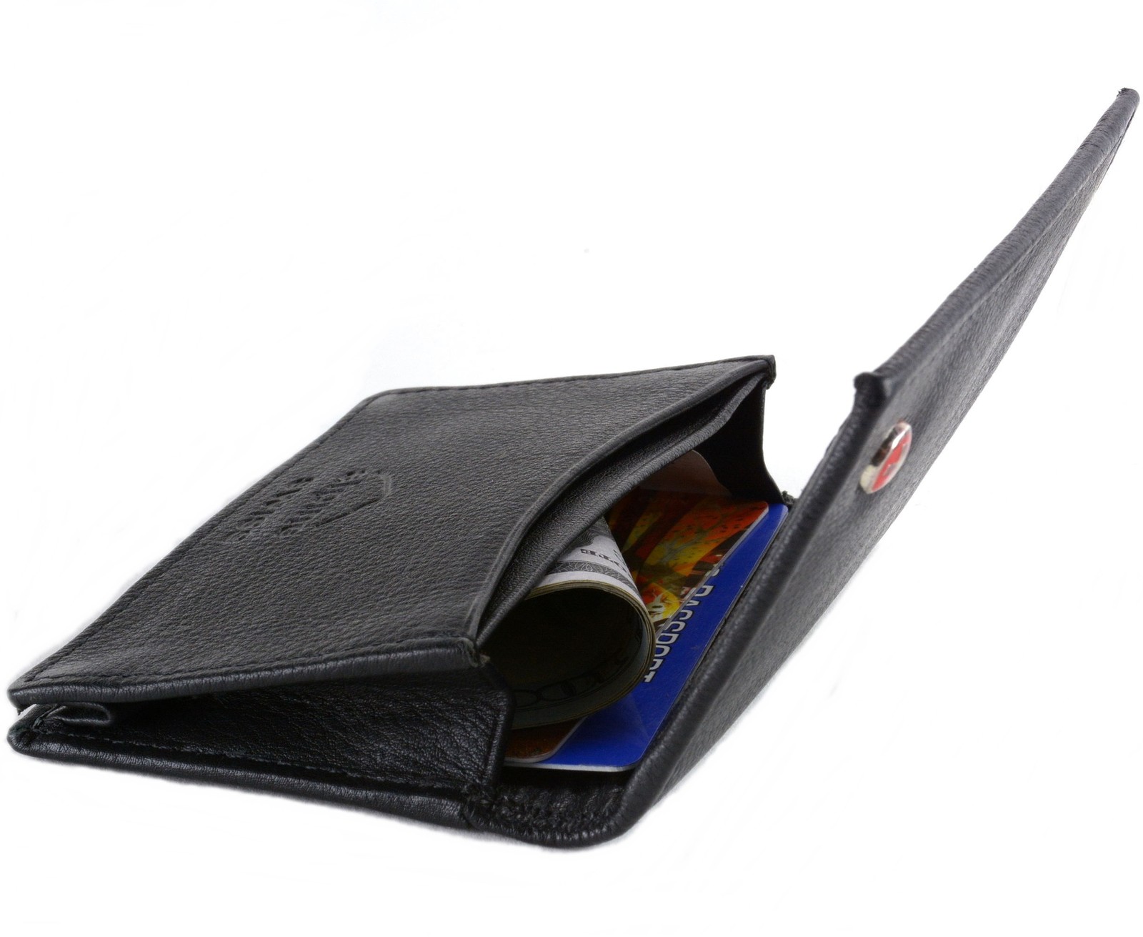 Alpine Swiss Expandable Business Card Case Genuine Leather Front Pocket Wallet