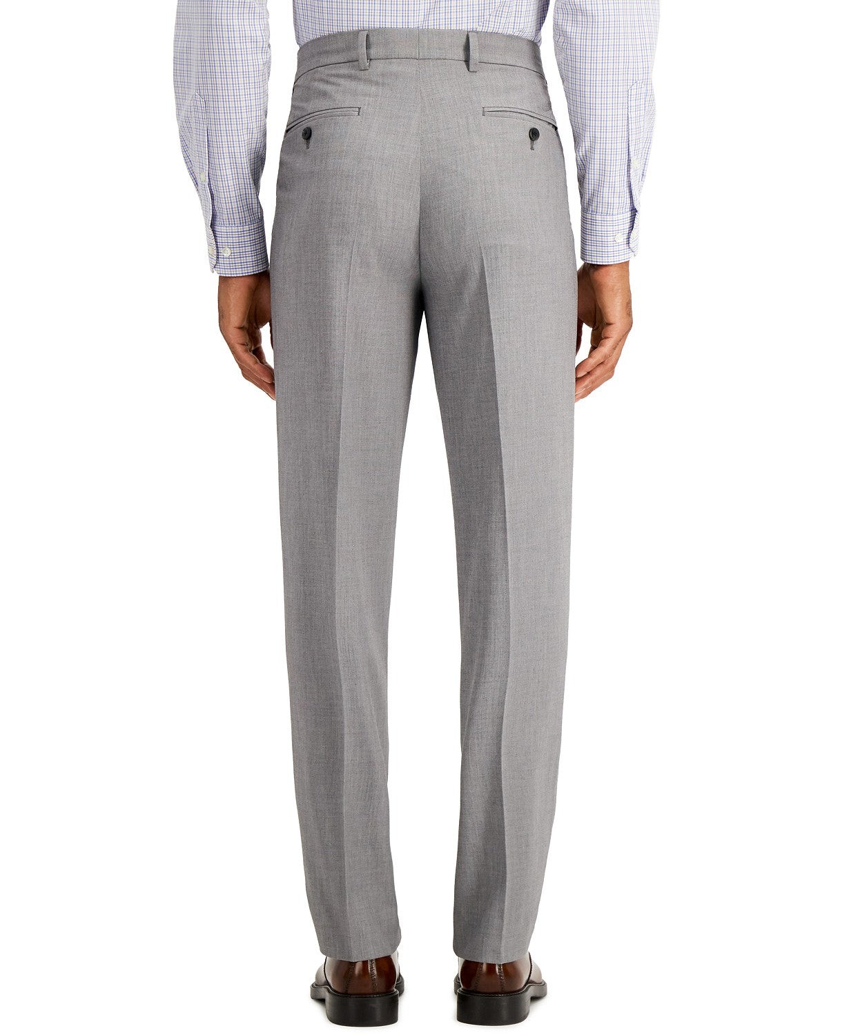 Nautica Mens Modern Fit 2 Piece Suit 46 R / 40 Waist Light Grey Solid Stretch