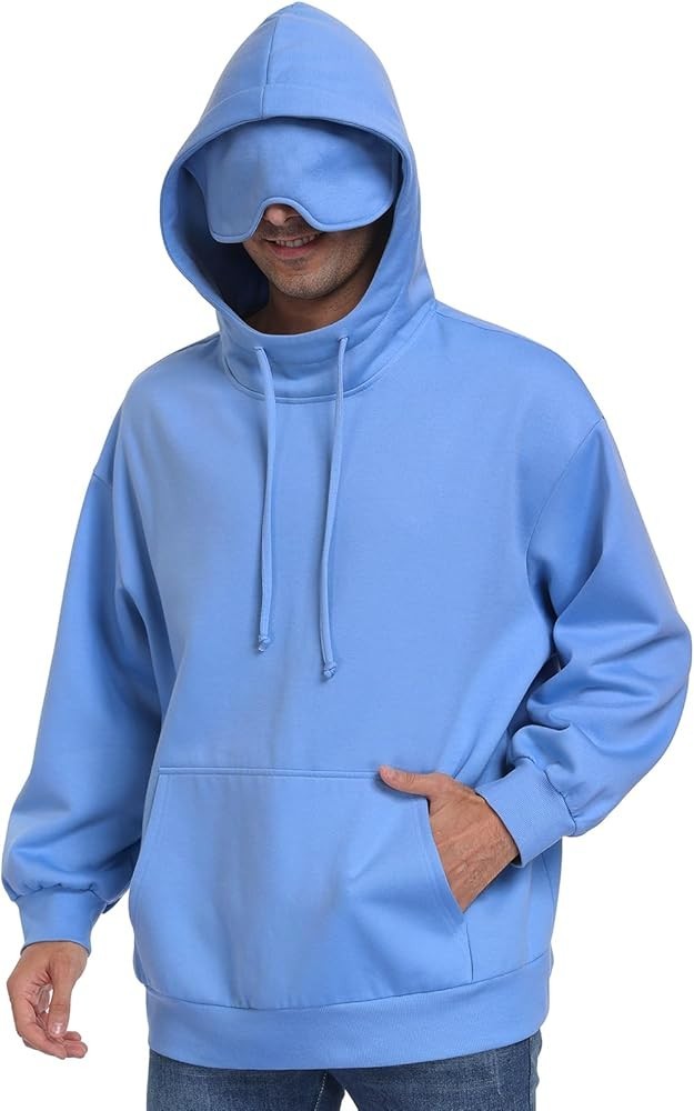 SeSe Code Hoodie with Eye Mask Travel Airplane Unisex Oversized Sweatshirt Sleep