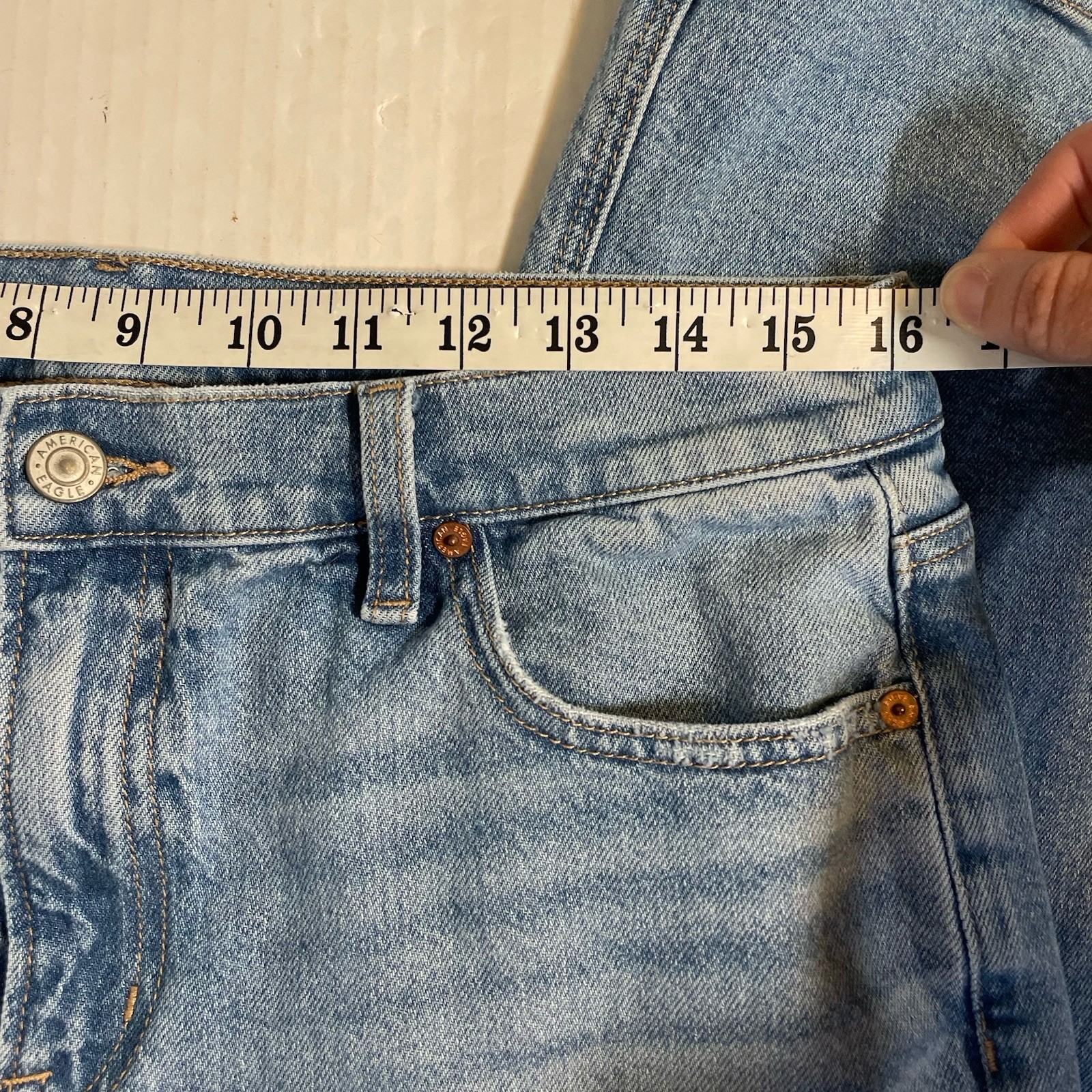 American Eagle Strigid Jeans Sz 10 Stovepipe Denim Jeans Medium Indigo