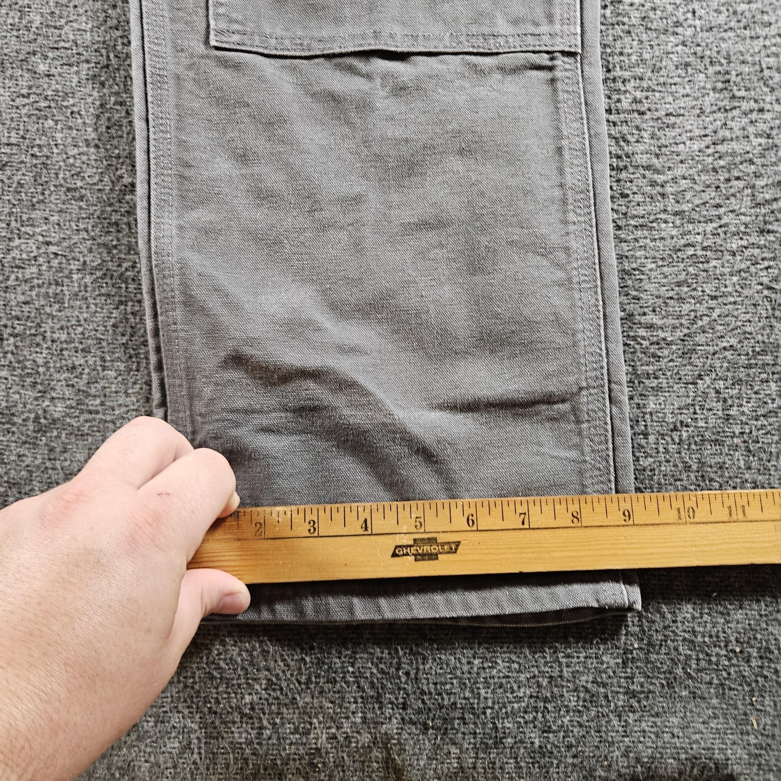 Carhartt Pants Mens 36×34 Gray Canvas Double Knee Carpenter B01 GVL Made USA
