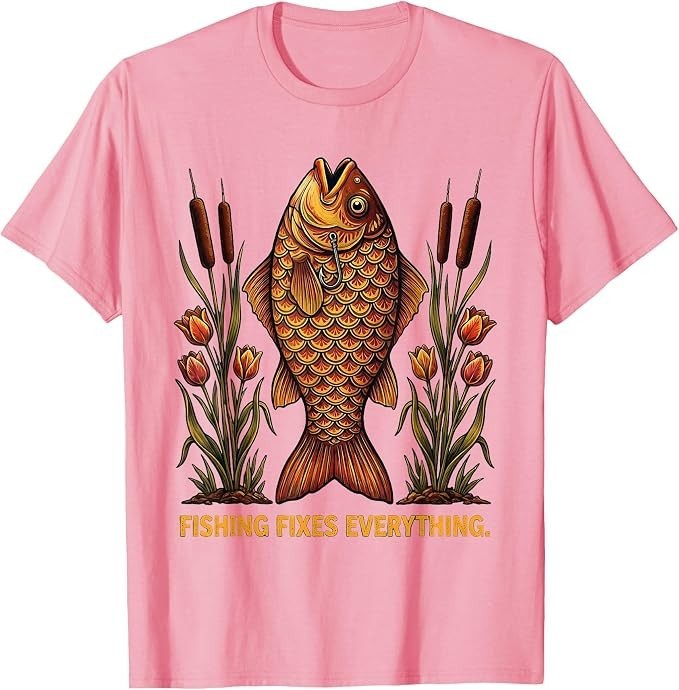 Fishing Fixes Everything Funny Angler Design T-Shirt