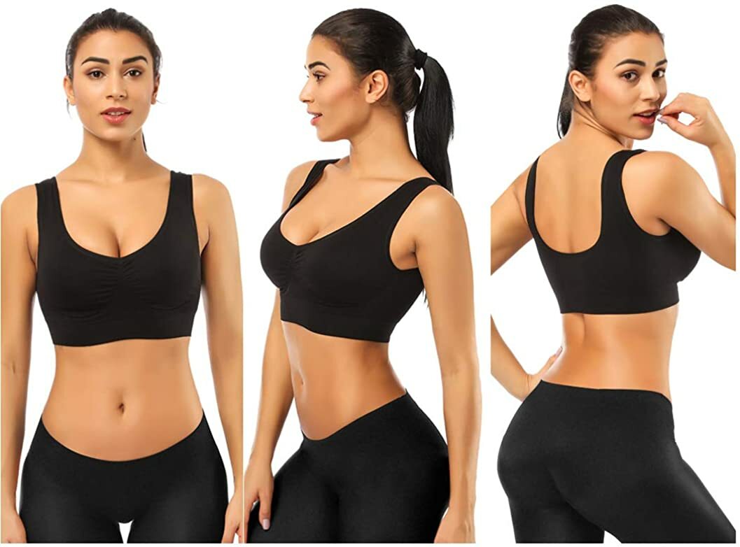 1/2/3pcs Sexy Run Sports Bras Women Seamless Comfortable Yoga Bra Removable Pads