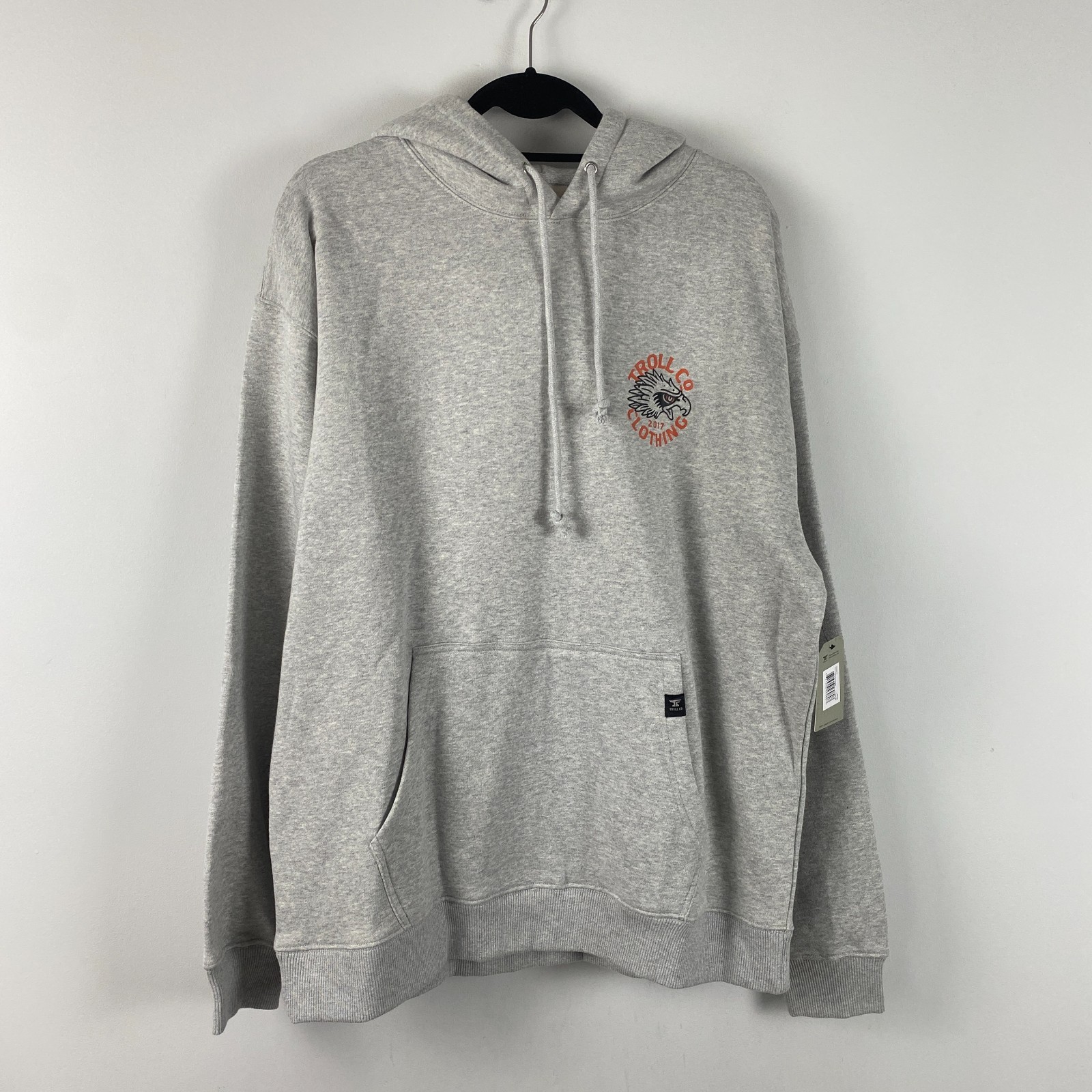 Troll Co. Eagle Eye Hoodie Mens Large Gray Pullover Dirty Hands Clean Money
