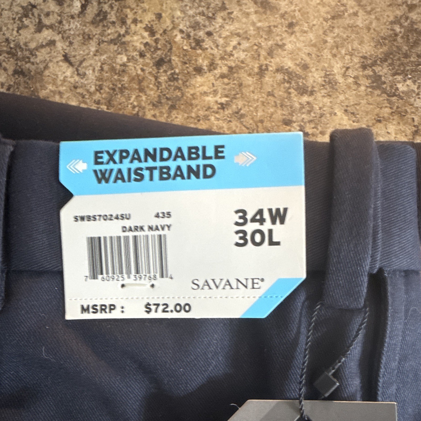 Savane Ultimate Performance Chino Pants Men’s 34W Straight Flat Front Stretch