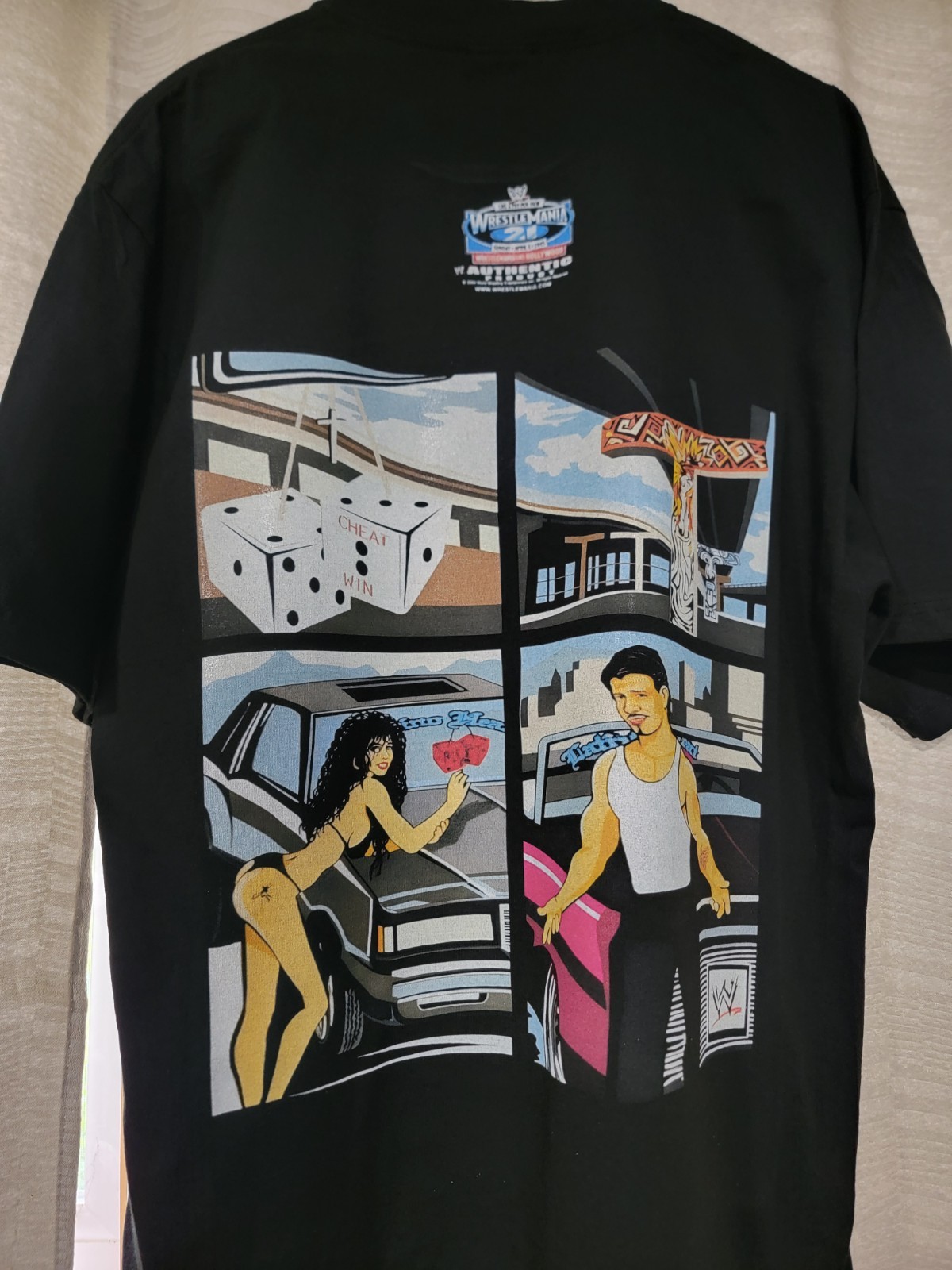 EDDIE GUERRERO GTA ON A SHAKA SUPERMAX HEAVYWEIGHT GARMET DYED T SHIRT