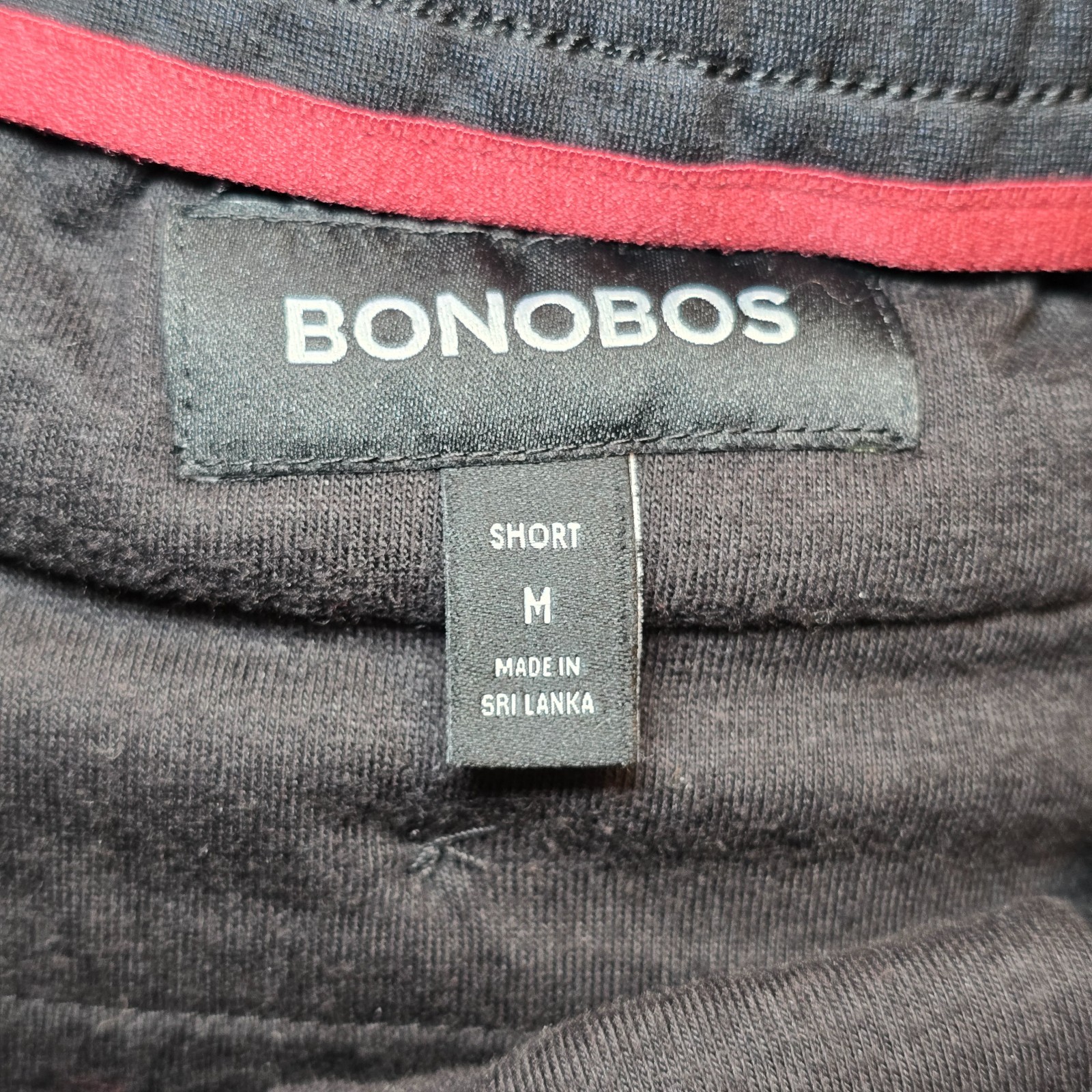 Bonobos Jogger Pants Men’s Medium Short Black Stretch Drawstring Zipper Pocket