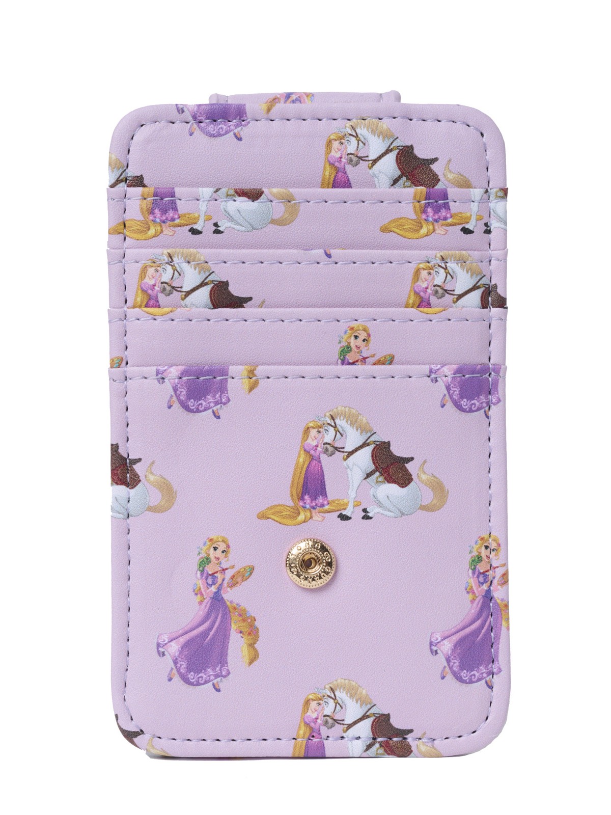 Disney Tangled Rapunzel Faux Leather Snap Card Holder Wallet with ID Window